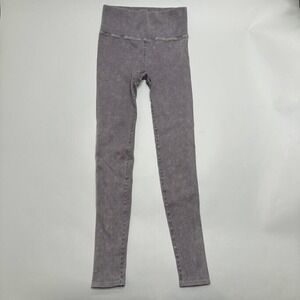 Ododos Womens XS-S Extra Small Activewear Pants Leggings Gray Striped High Waist